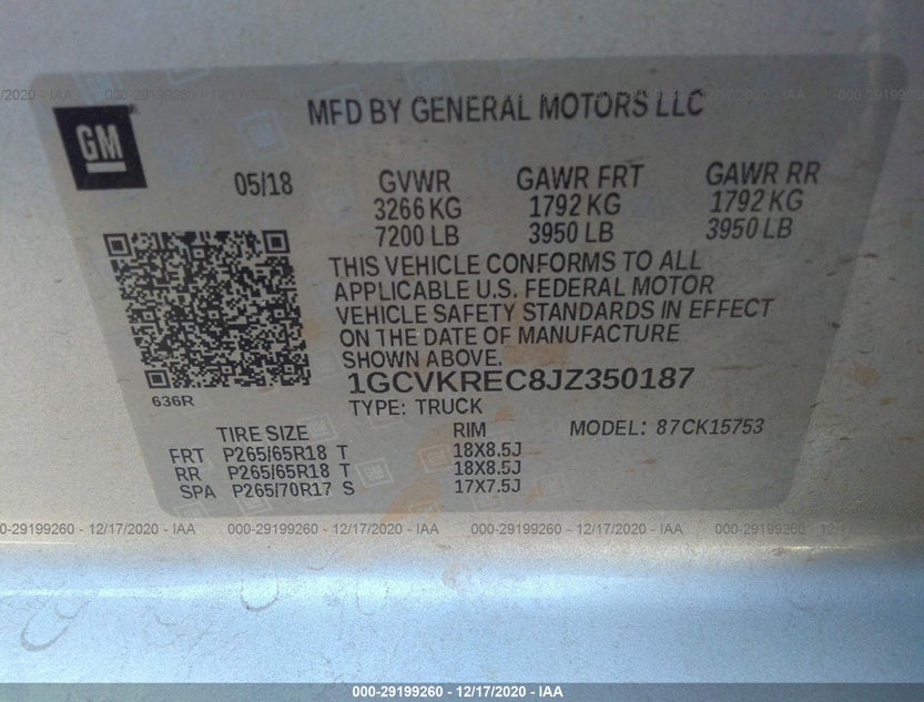1GCVKREC8JZ350187