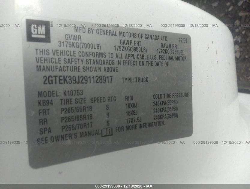 2GTEK39J291128917