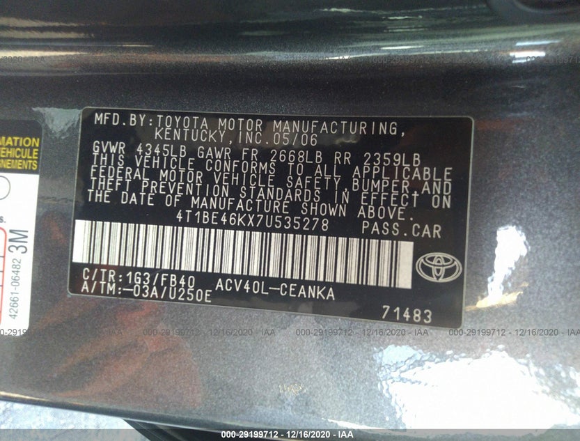 4T1BE46KX7U535278