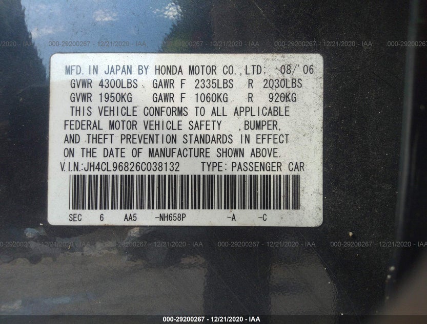 JH4CL96826C038132