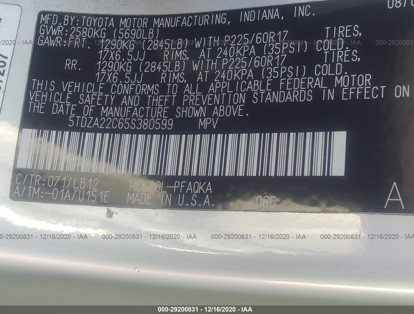 5TDZA22C65S380599