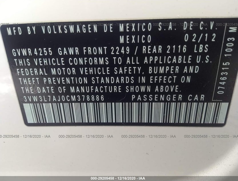 3VW3L7AJ0CM378886