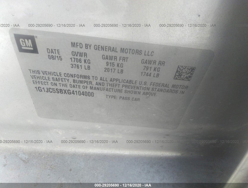 1G1JC5SBXG4104000