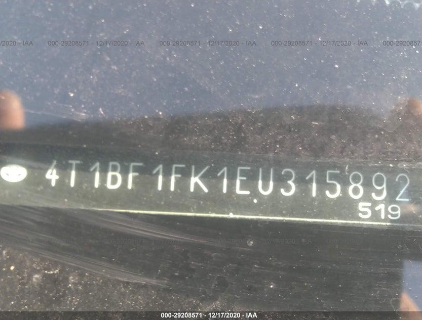 4T1BF1FK1EU315892