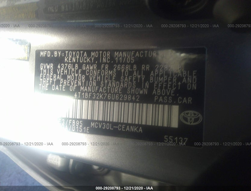 4T1BF32K76U629842