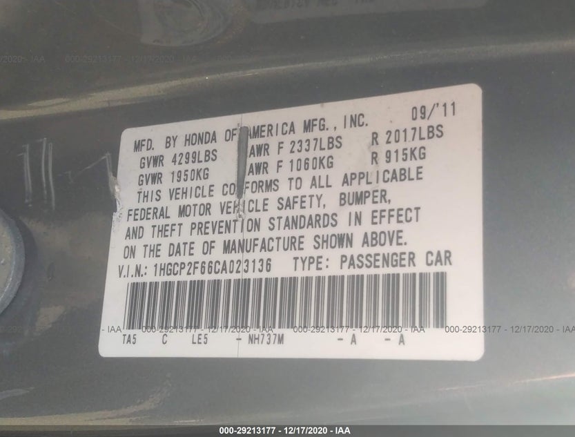 1HGCP2F66CA023136