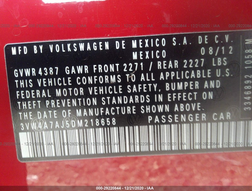 3VW4A7AJ5DM218658