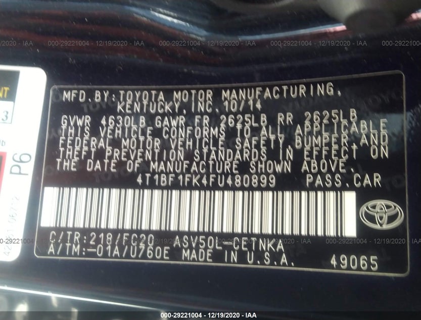 4T1BF1FK4FU480899