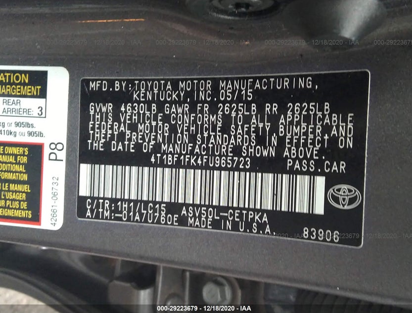 4T1BF1FK4FU965723