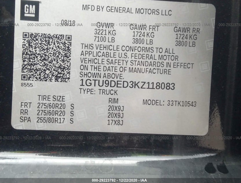 1GTU9DED3KZ118083