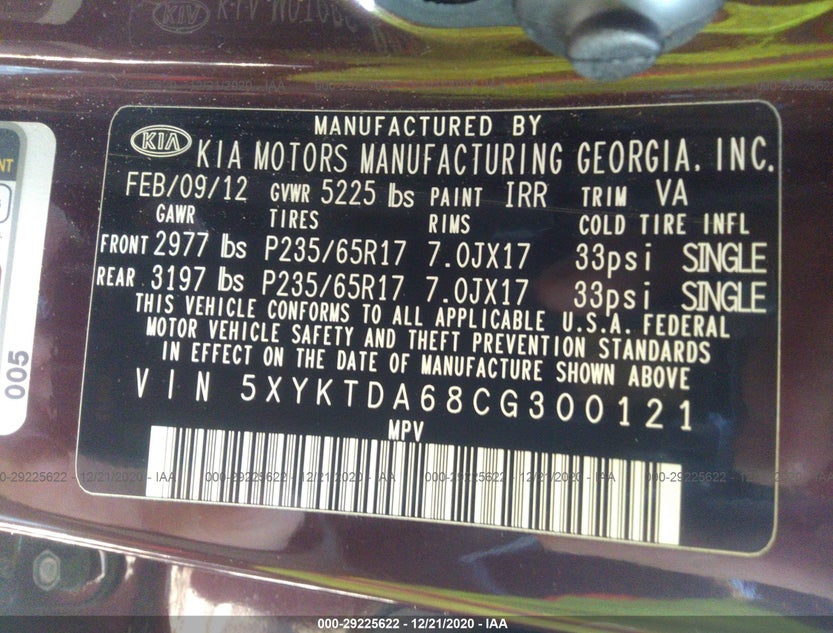 5XYKTDA68CG300121