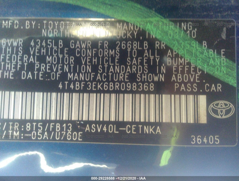 4T4BF3EK6BR098368