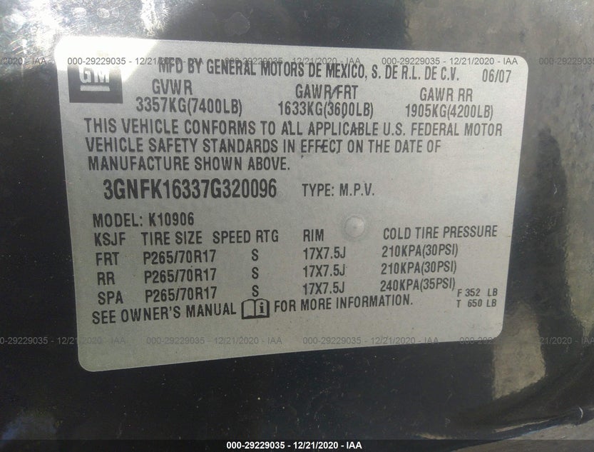 3GNFK16337G320096