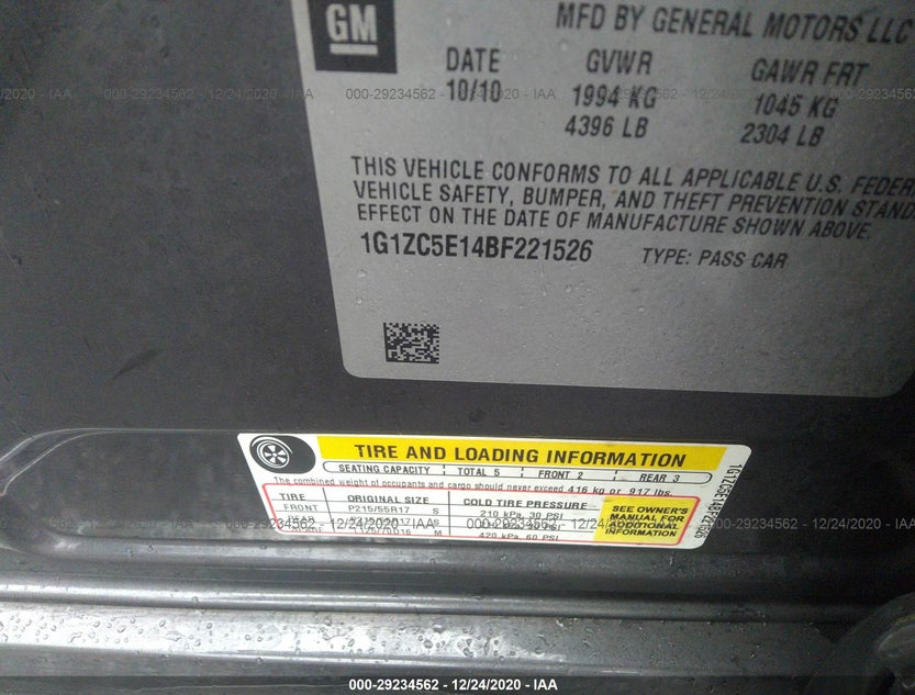 1G1ZC5E14BF221526