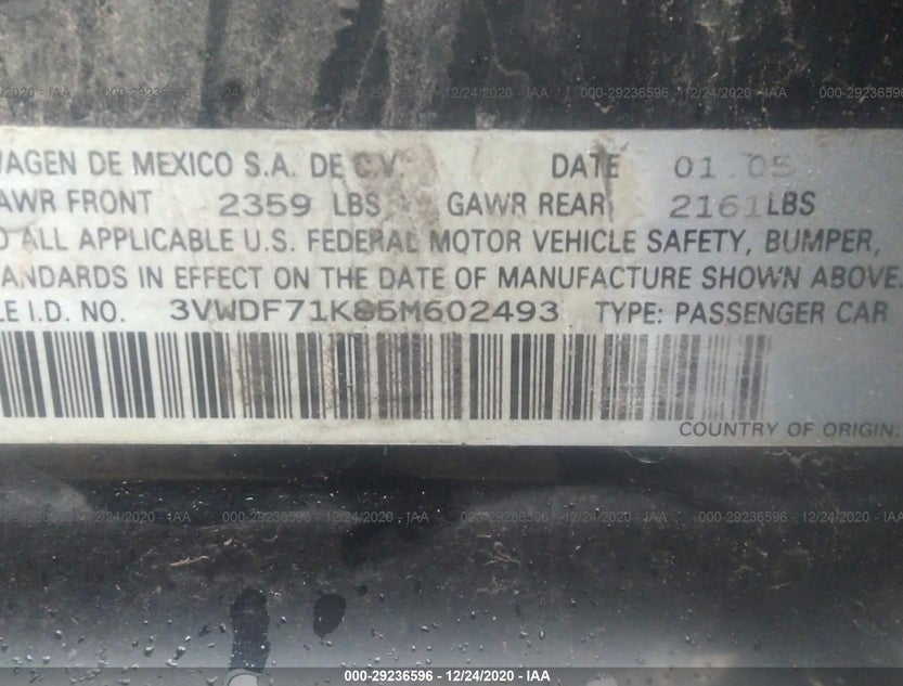 3VWDF71K85M602493