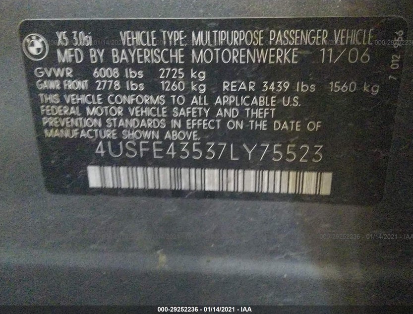4USFE43537LY75523
