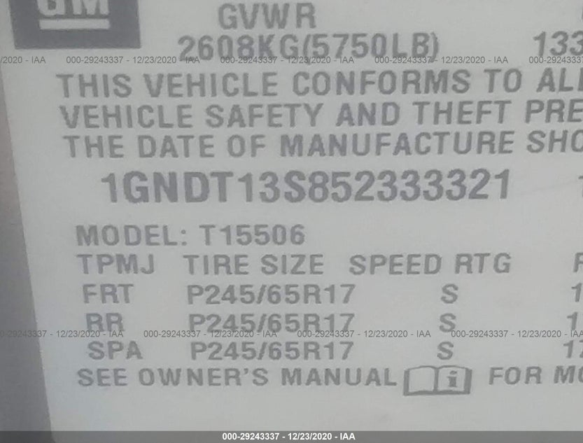 1GNDT13S852333321