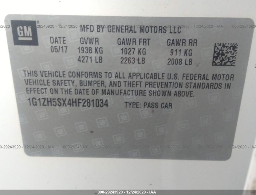 1G1ZH5SX4HF281034