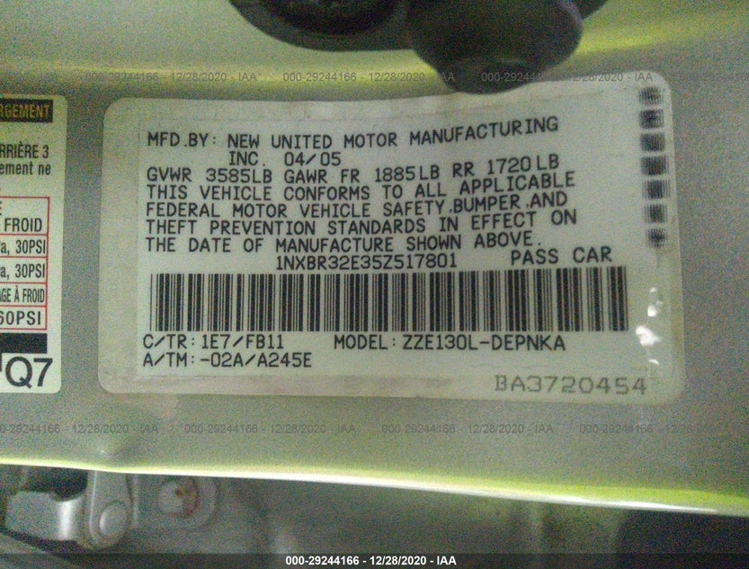 1NXBR32E35Z517801