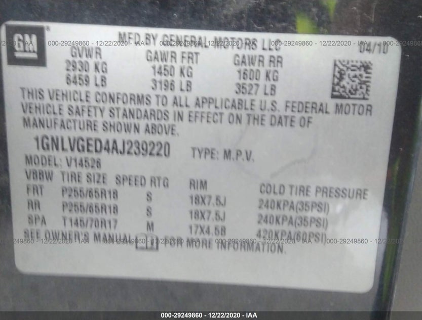 1GNLVGED4AJ239220