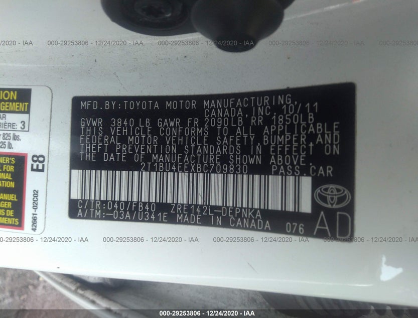 2T1BU4EEXBC709830