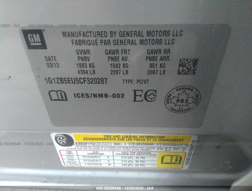 1G1ZB5EU5CF320287