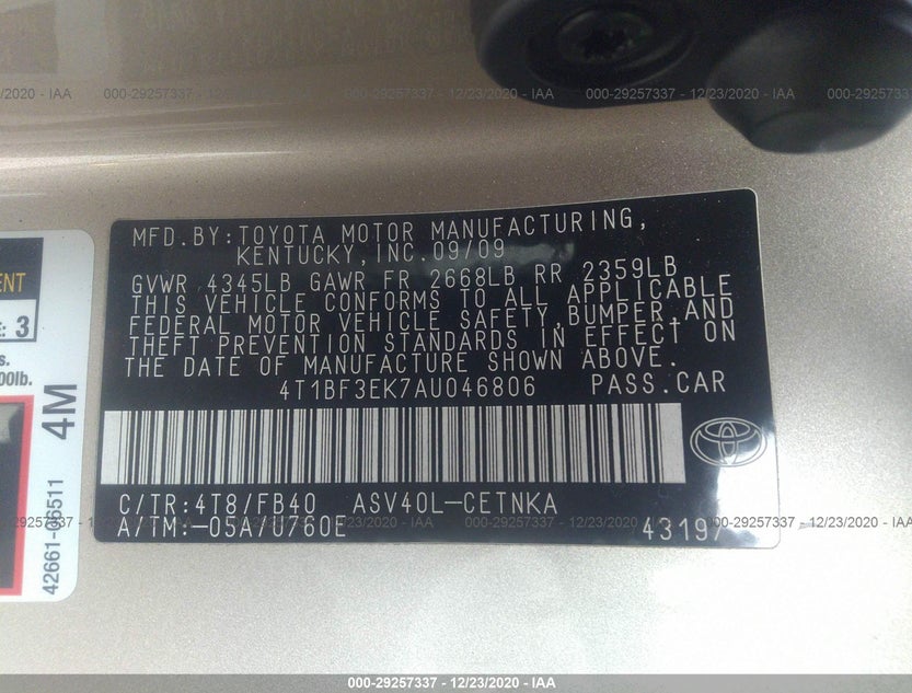 4T1BF3EK7AU046806