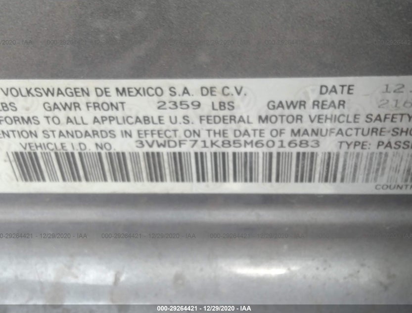 3VWDF71K85M601683