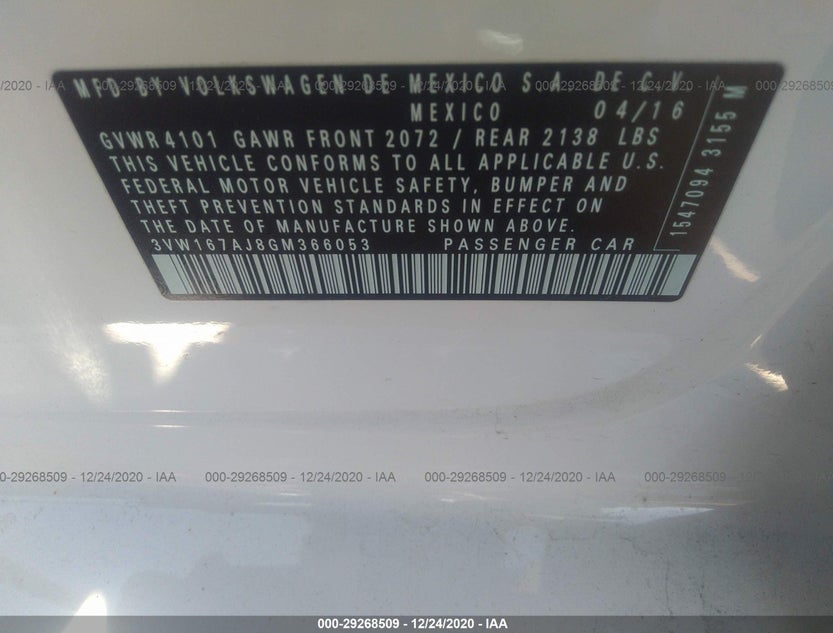 3VW167AJ8GM366053