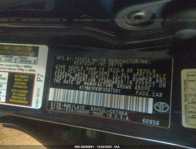 4T1BK1FK9FU567581