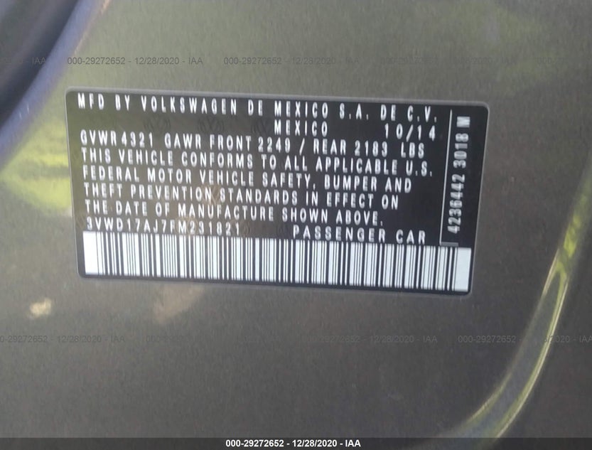 3VWD17AJ7FM231821