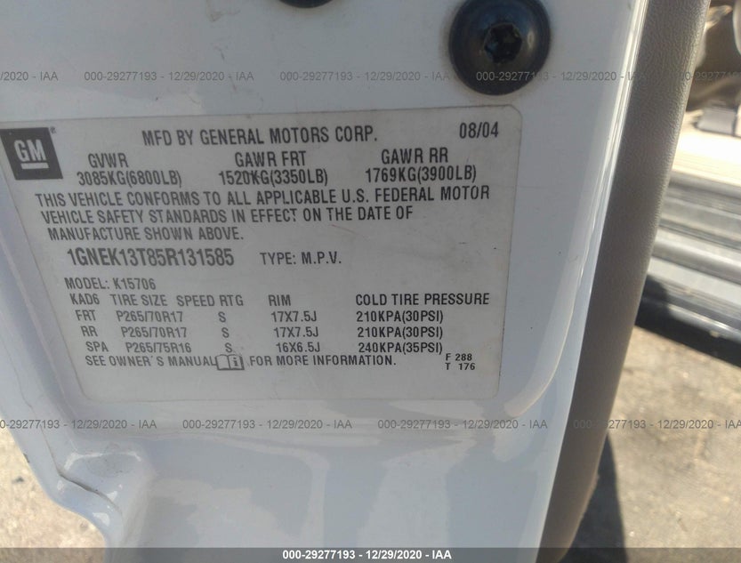 1GNEK13T85R131585