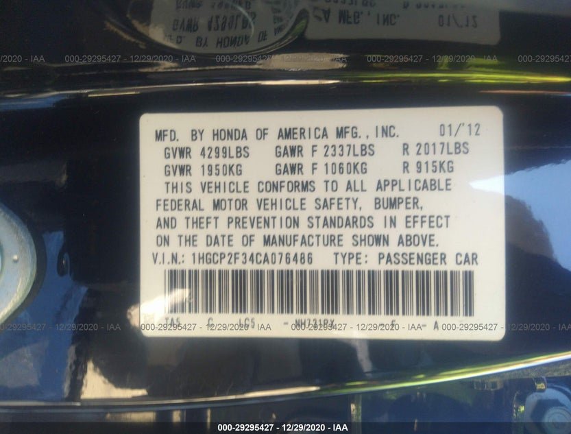 1HGCP2F34CA076486