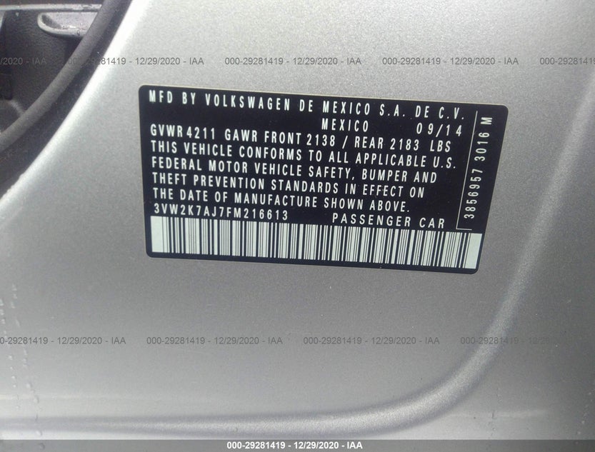 3VW2K7AJ7FM216613