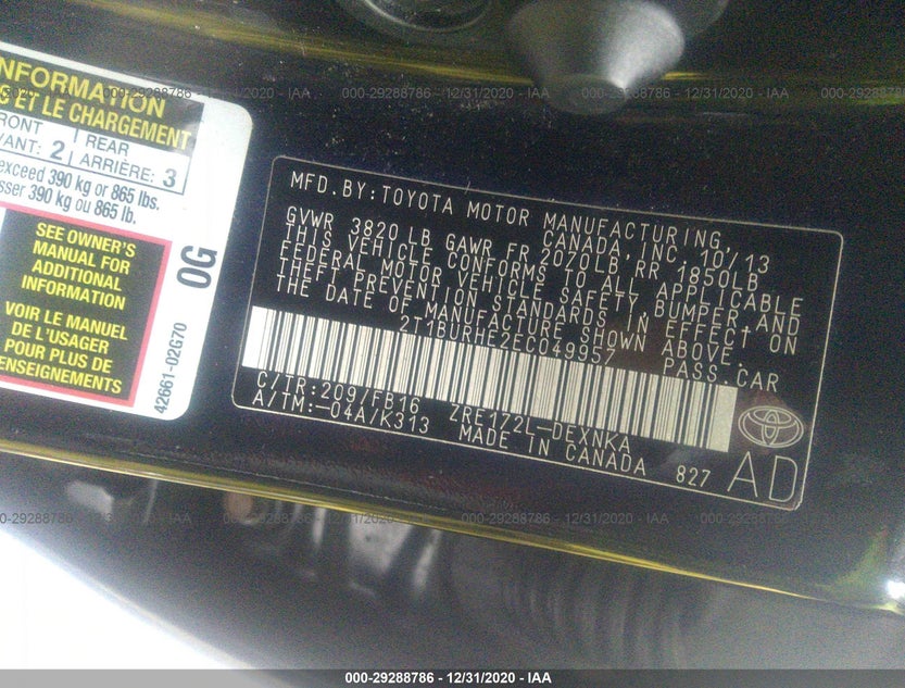 2T1BURHE2EC049957