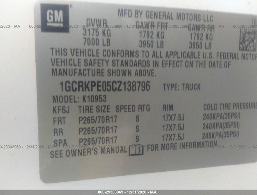 1GCRKPE05CZ138796