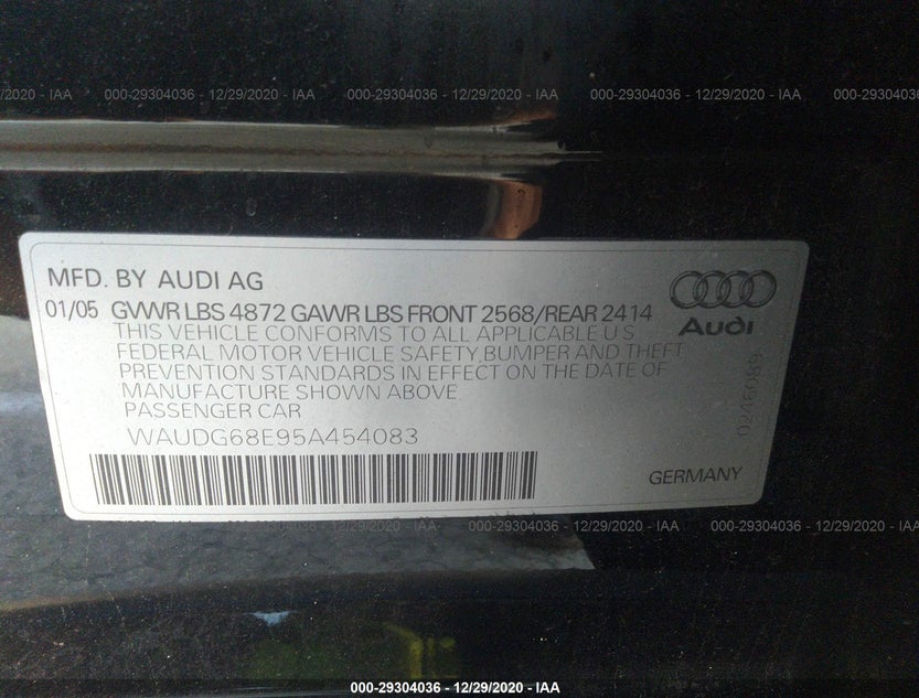 WAUDG68E95A454083
