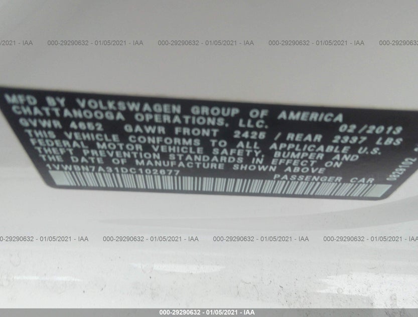 1VWBN7A31DC102677