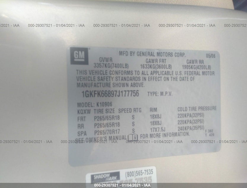 1GKFK66897J177756
