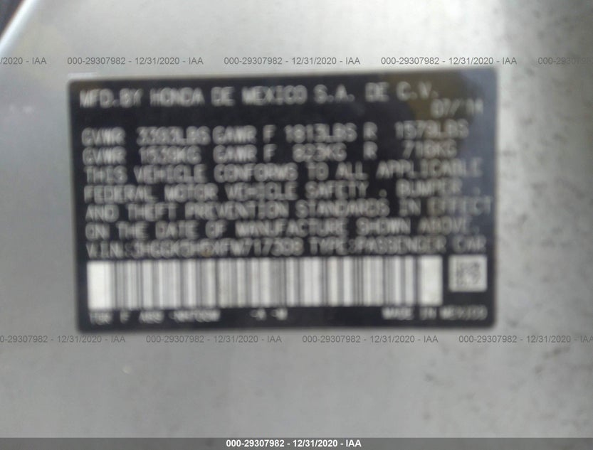 3HGGK5H5XFM717308