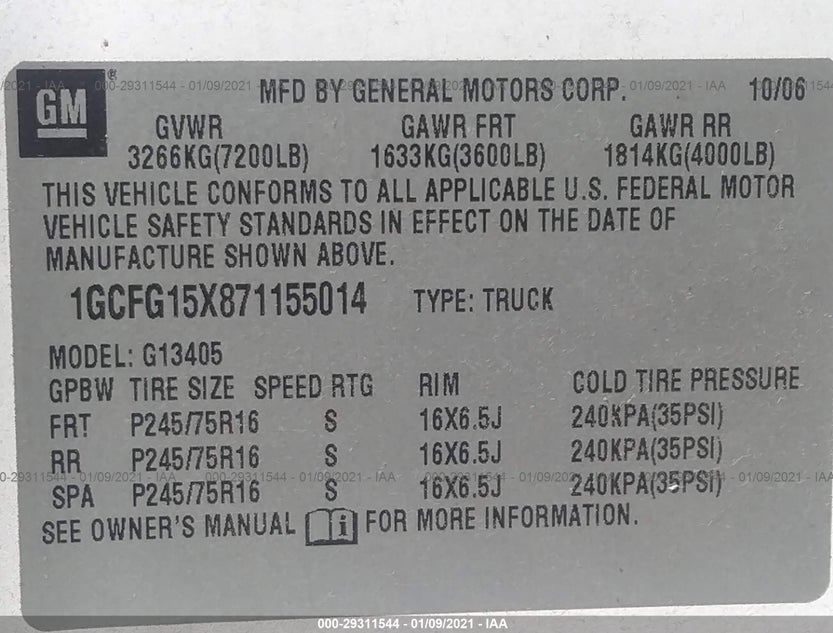 1GCFG15X871155014