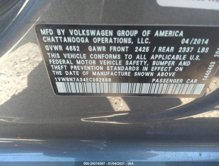 1VWBN7A34EC092888