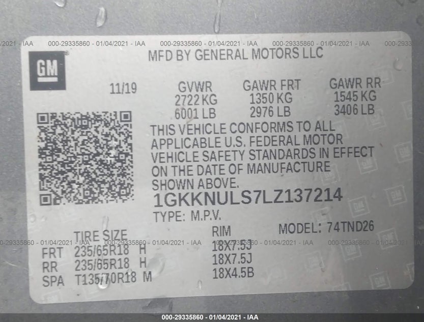 1GKKNULS7LZ137214