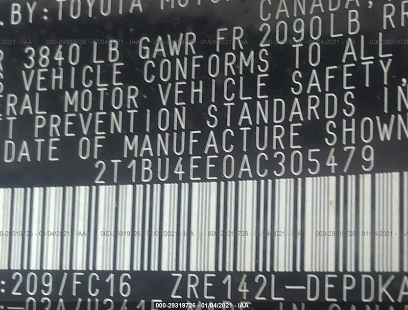 2T1BU4EE0AC305479