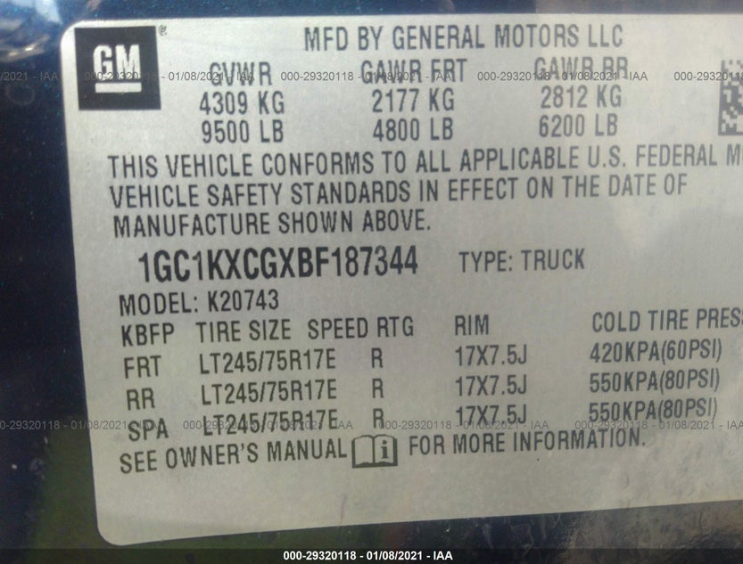 1GC1KXCGXBF187344
