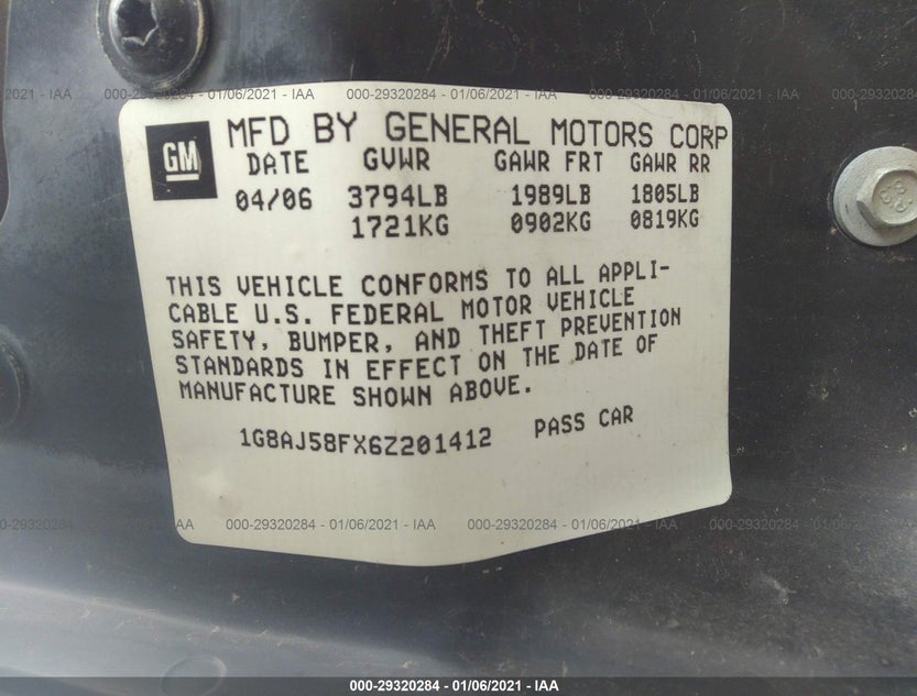 1G8AJ58FX6Z201412
