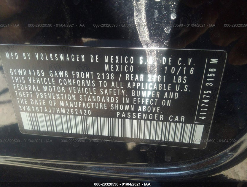 3VW2B7AJ7HM252420