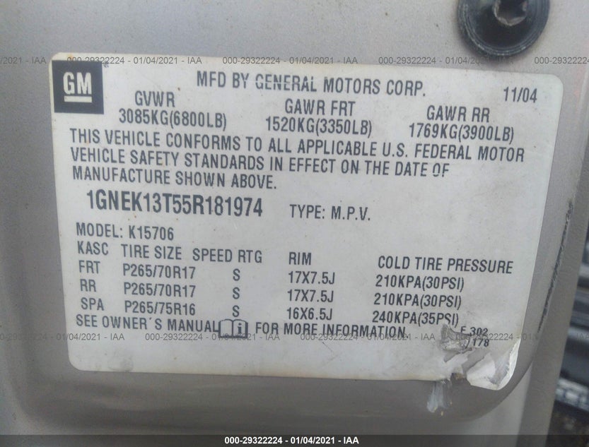 1GNEK13T55R181974