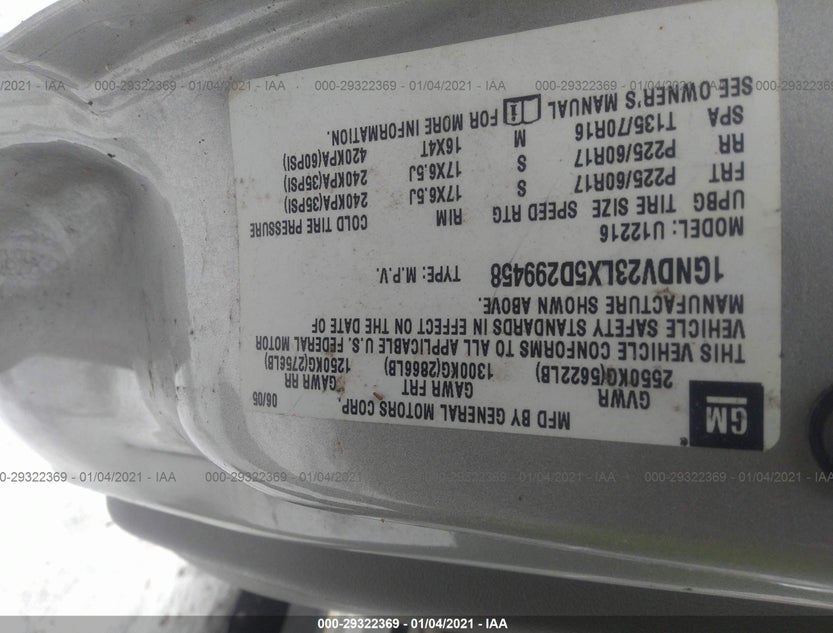 1GNDV23LX5D299458