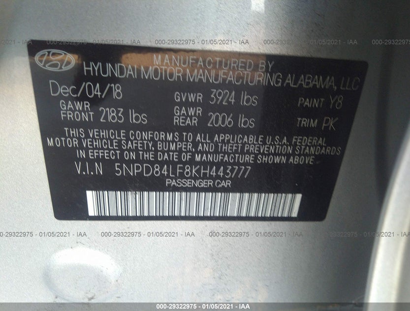 5NPD84LF8KH443777